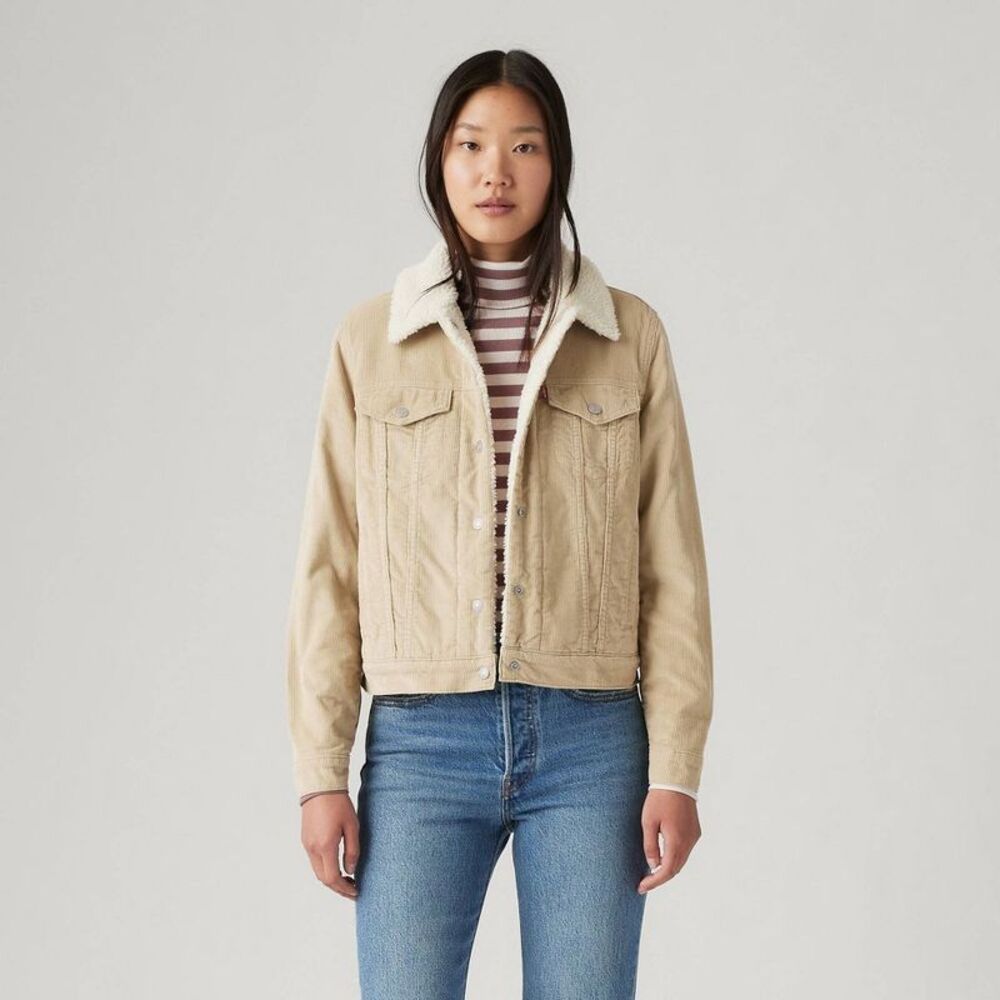 Open Box - Levi's -  Women's Original Trucker Jacket - White Pep Beige